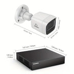 Sistema de Cámaras de Seguridad SANNCE 8CH 1080P, Grabadora de Video CCTV 5 en 1 con 4 Cámaras de Seguridad Cableadas, Visión Nocturna IR de 20m, Detección Inteligente de Personas/Vehículos, H.265+