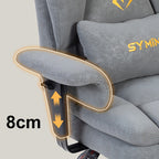 Silla de gaming SYMINO, silla de oficina ergonómica de piel PU con soporte lumbar - Silla de escritorio reclinable para computadora para adultos, asiento de videojuegos estilo carreras (altura y reposacabezas ajustables)