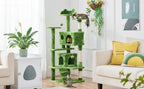 Costoffs Poste para Rascar de Gatos de 138 cm, Árbol Resistente con Pelota de Juego y Cueva para Gatos, Torre de Rascado y Escalada para Gatos, Casa para Gatos