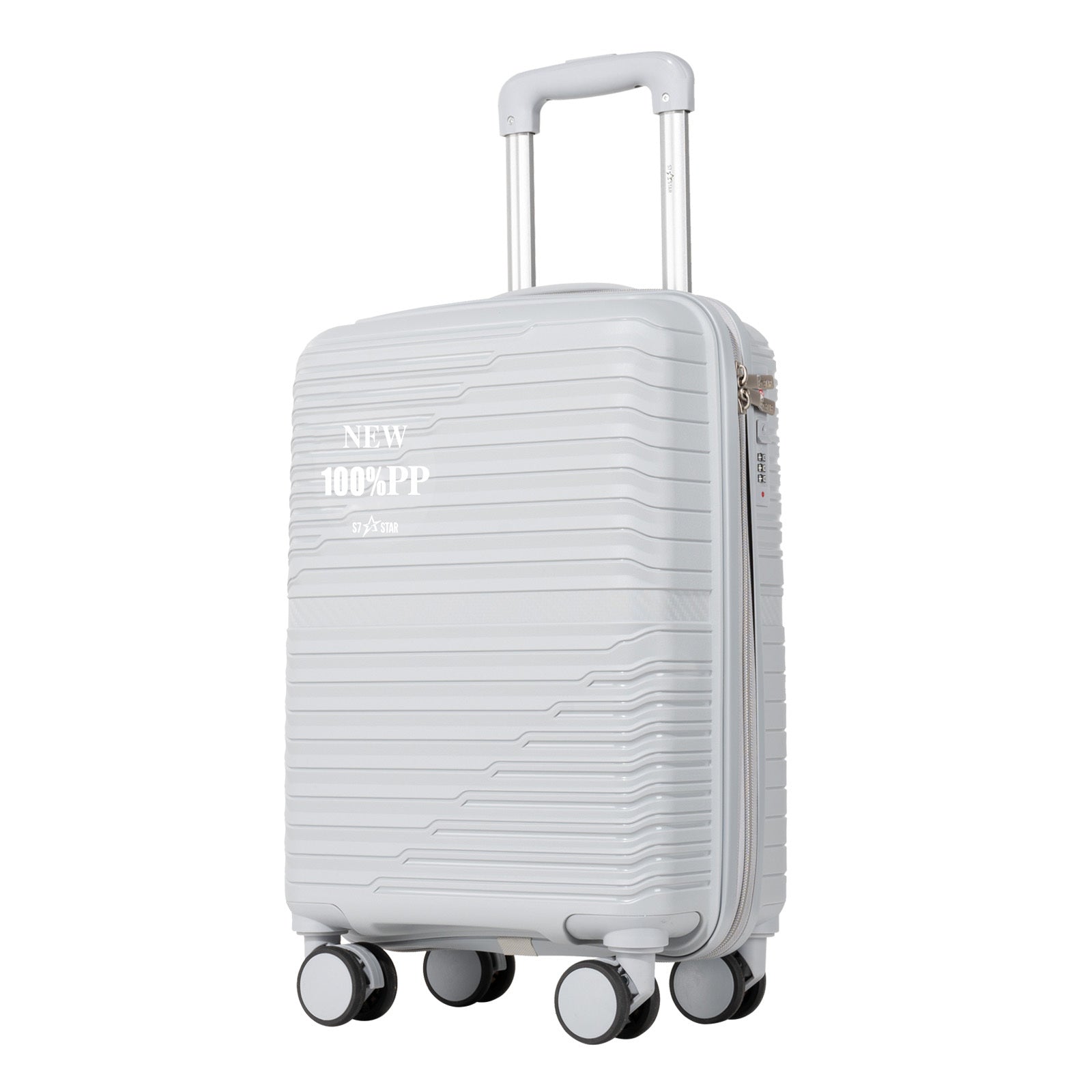 Maleta de Cabina PP de 18 Pulgadas con TSA, Ruedas Giratorias 360° y Mango Elástico - Resistente a la Presión para Viajes, 6 Colores (///) - Apto para Avión