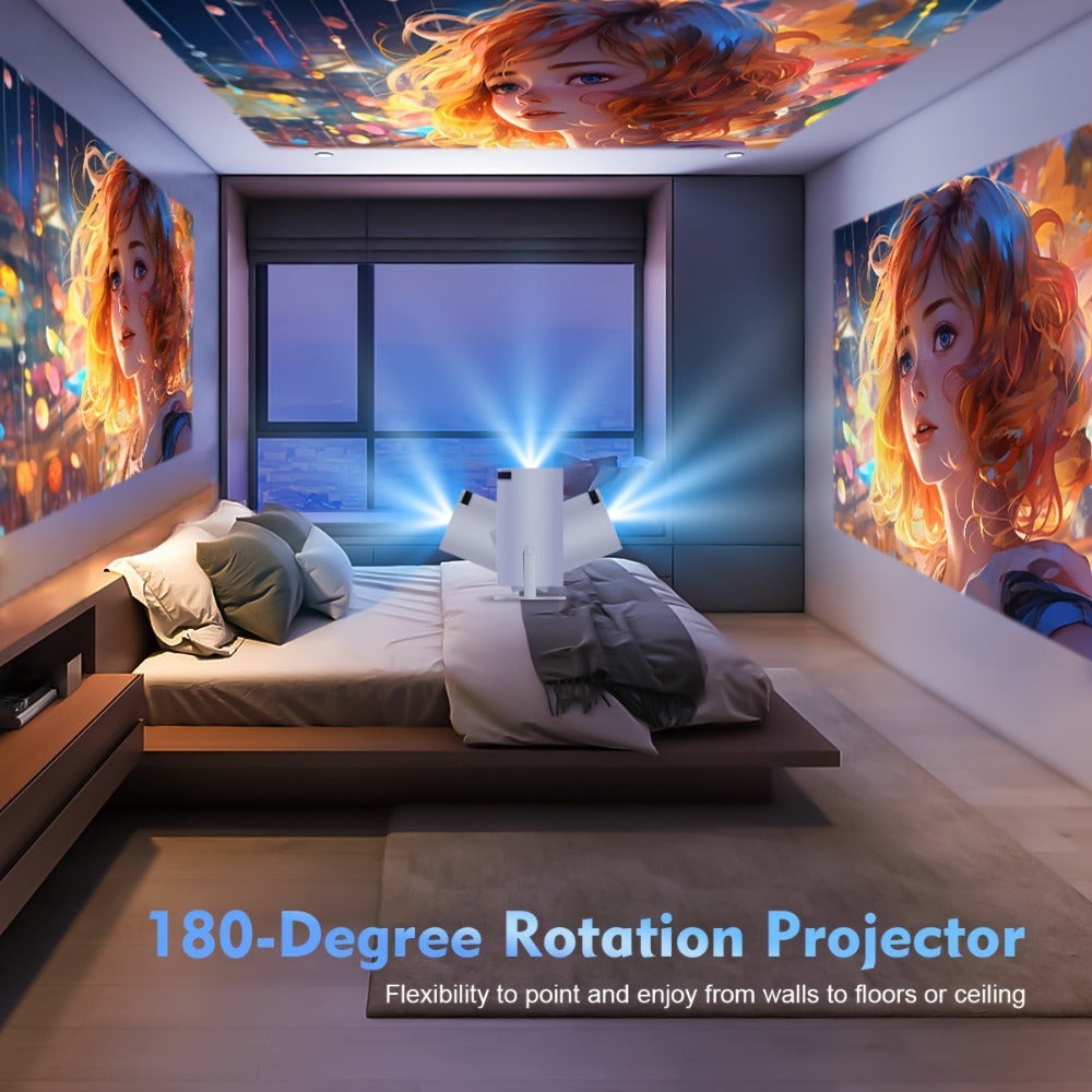 Proyector Magcubic HY300 Pro Dual Wifi6 290ANSI Relación de Proyección 0.8:1 y Corrección Automática de Keystone, 720P Nativo, Altavoz Incorporado, Streaming, Mini Cine en Casa Portátil, Presentaciones de Juegos, Diseño Compacto para Películas, Videos, Us