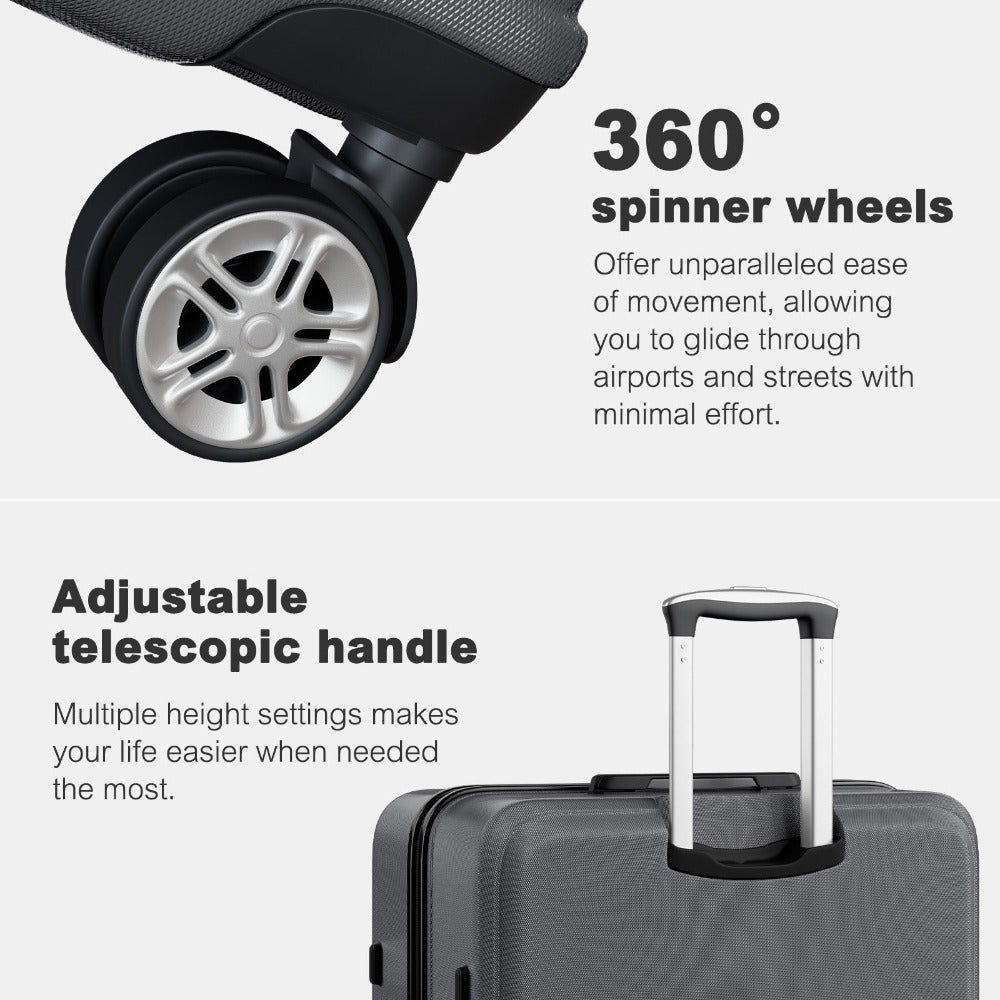 Kono ABS+PC Maleta Extra Grande de 32 Pulgadas, Diseño Horizontal Esculpidor, Equipaje Rígido con Ruedas y Mango Telescópico