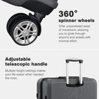 Kono ABS+PC Maleta Extra Grande de 32 Pulgadas, Diseño Horizontal Esculpidor, Equipaje Rígido con Ruedas y Mango Telescópico