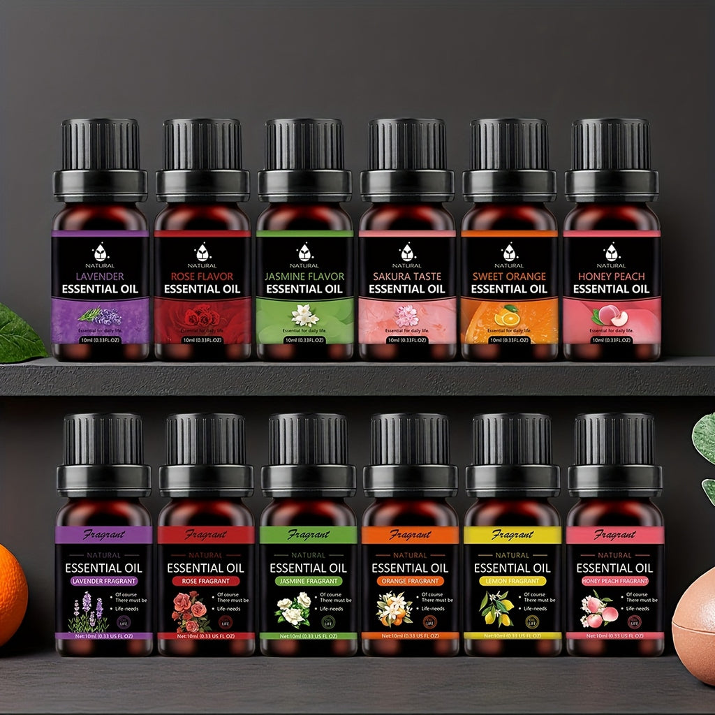 Aceites esenciales y accesorios | Juego de Aceites Esenciales, 6 Botellas de Aceites Esenciales, Cada Una de 10ml, Ideal para Difusores, Velas