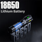 1 linterna recargable potente de alto lumen, 4 modos de iluminación, linterna LED zoomable, linterna de emergencia portátil de aleación de aluminio con pantalla electrónica, para emergencias comerciales, pesca, camping, exploración, caza, senderismo