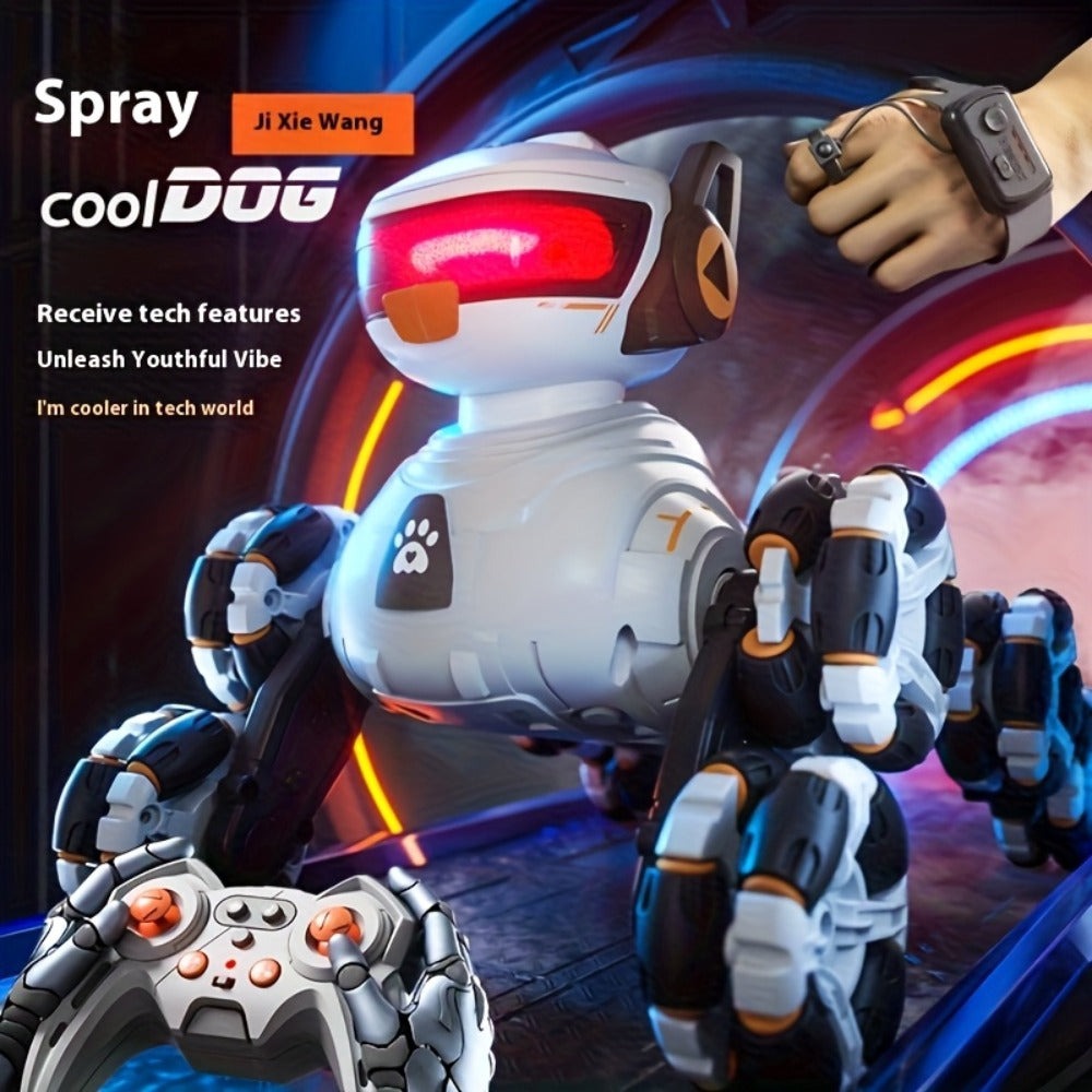 Perro Robot Todoterreno de Gran Tamaño de 2ª Generación Mejorado con Control Remoto por Gestos, Juguete Robot Inteligente, Caminante Mecánico Acrobático para Niños, Dron RC de Mascota a Gran Escala (Regalo Ideal para Fiestas)