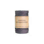 Cuerda de Poliéster Plana para Macramé, Gris Oscuro, 3mm, 100m