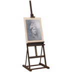 Vinsetto Caballete de madera ajustable en altura 171-230cm Caballete de pintura con almacenamiento de inclinación ajustable 80 máx. marrón
