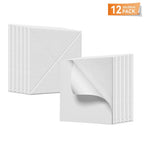Paneles acústicos de pared autoadhesivos con patrón en X, 12x paneles de pared, revestimiento de pared de listones para aislamiento acústico, absorbe el ruido en paredes/techos