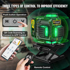 Nivel Láser 360 Autonivelante, Línea Verde 4D 16 Líneas Herramienta de Nivel Láser Cruzado con Plataforma, Soporte de Pared, Placa de Dianas, Caja de Transporte, Juego de 2 Baterías