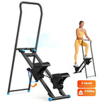 MERACH Stepper para Ejercicio en Casa, Nueva Versión de Máquina de Escalada Vertical para Entrenamiento de Cuerpo Completo, Escaladora Plegable Compacta con Rango de Pasos Extendido, Manillar y Pedales Ajustables, Equipo de Ejercicio para Uso en el Hogar,