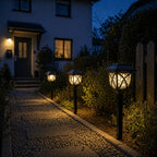 Juego de 6 luces solares de camino Setonr para exterior, luces LED de estaca para jardín para césped, patio, paisajismo, patio, camino y decoración de maceteros