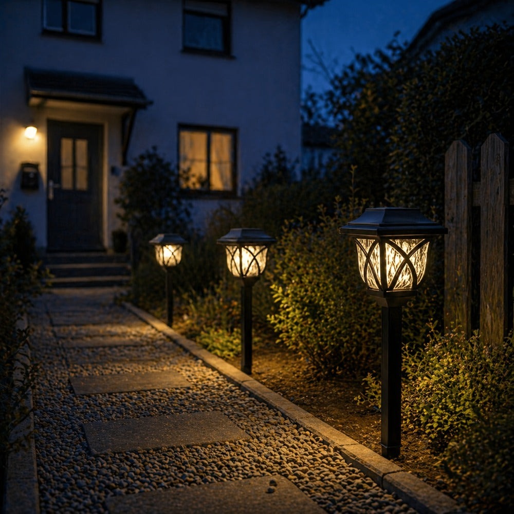 Juego de 6 luces solares de camino Setonr para exterior, luces LED de estaca para jardín para césped, patio, paisajismo, patio, camino y decoración de maceteros