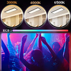 Panel LED Comercial 100X25Cm Regulable – Panel de Techo Largo RGB que Cambia de Color, Luz de Techo Plana para Oficina con Control Remoto, Lámpara de Techo Negra Rectangular Grande para Sala de Juegos, Sala de Estar, Oficina
