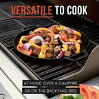 Sartén de hierro fundido versátil - Perfecta para pizzas, parrillas y panqueques - Compatible con todos los estufas, ideal para cocinar al aire libre y cocinas domésticas