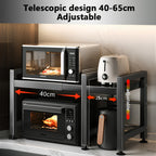 Estante Multifuncional para Microondas de Tres Niveles/Doble Nivel, Organizador de Encimera Ajustable, Soporte para Ollas y Microondas, Extensible y Retráctil, Almacenamiento para Cocina