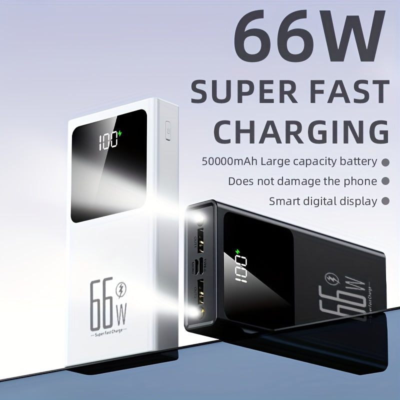 Batería externa | Batería Externa Portátil de 50000mAh, Carga Rápida Bidireccional, Batería de Respaldo de Energía de Emergencia para Exteriores