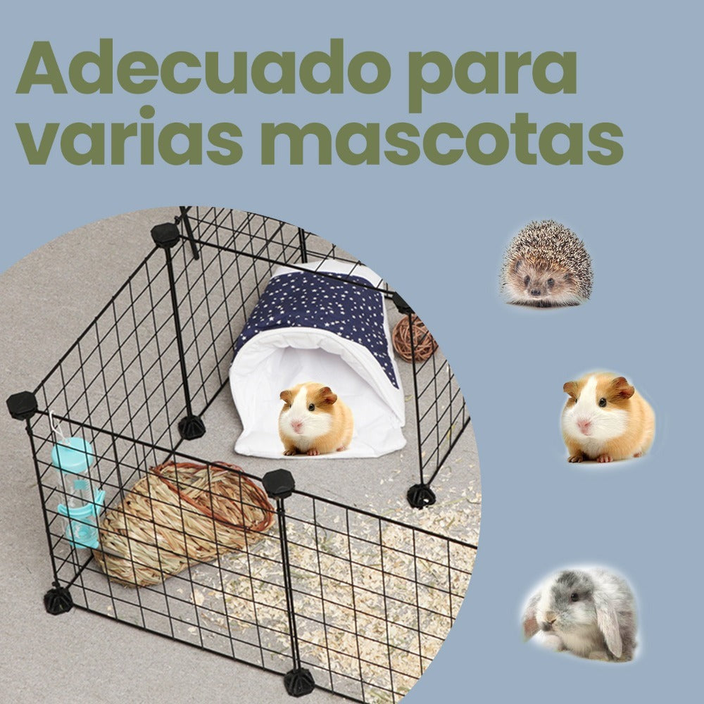 Parque de Mascotas en Bricolaje, Valla Metálica para Hámster y Conejitos, Aula para Animalitos, Negro