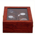 Reloj de joyería, caja de exhibición de madera, caja de almacenamiento de 10 ranuras, grano de roble, regalo.