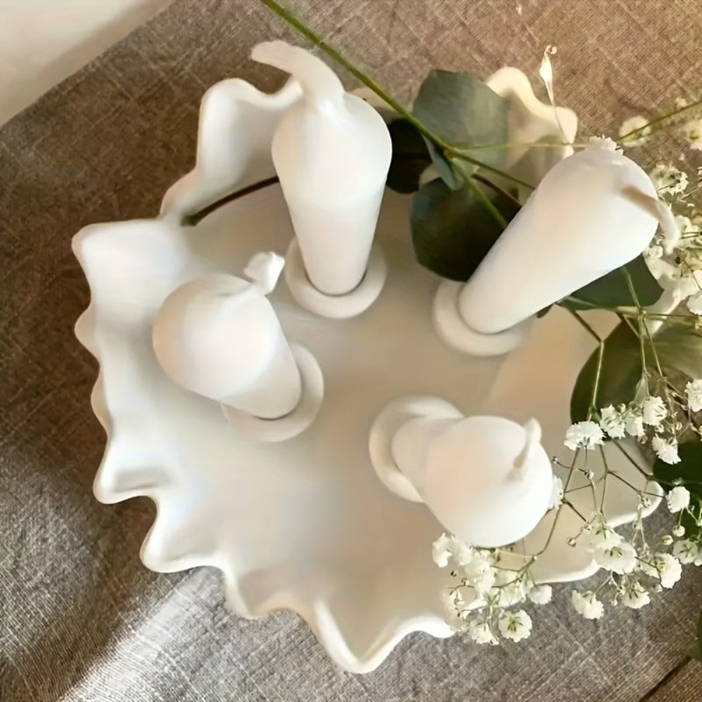 Molde de resina para bandeja asimétrica de gran tamaño - Molde de concreto de resina epoxi distintivo para almacenamiento, soporte de bandeja espacioso para candelabros, organizador inusual para joyería y maquillaje, ideal para macetas de suculentas y man