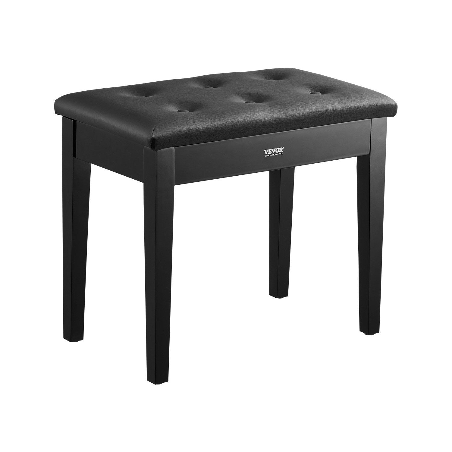 Banca de Piano con Almacenamiento, Asiento Acolchado y Estante de Madera para Libros VEVOR