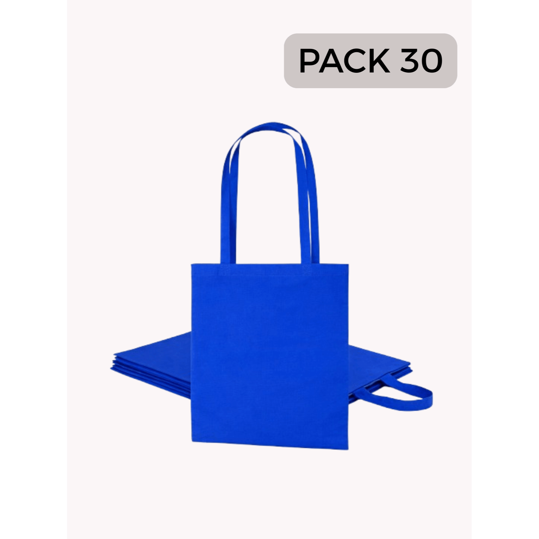 Pack 30 Bolsas de Tela de Algodón (Envío en 48 Horas) - Varios Colores- Tote Bag de Asa Larga, Reutilizable - Perfecta para Regalar, Pintar, Decorar, Manualidades, Talleres de Pintura, Ideal para Eventos y Regalos de empresa, Ir a la compra, Tiendas, Unis