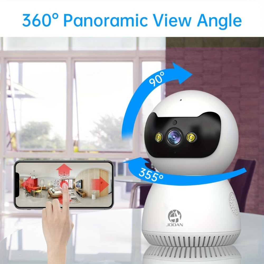 Cámara WiFi de doble banda 5G, monitoreo de seguridad sin varillas para el hogar 1080P - Cámara de seguridad con alarma y seguimiento giratorio de 355° con visión nocturna, control remoto por smartphone, un buen asistente de hogar para uso en interiores,