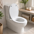 Asiento de Inodoro Deslizante con Bisagras Fuertes, Asiento de Inodoro Universal con Sistema de Cierre Suave. Asiento Universal de PP con Función de Liberación Rápida con Un Botón. Bisagra Sanitaria Duradera para Inodoros Colgantes y de Pie. Asiento de In