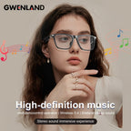 Gafas de audio inteligentes multifuncionales con tecnología de onda sonora incorporada, altavoz lineal, compatibles con llamadas inalámbricas, contestar llamadas, rechazar llamadas, escuchar música con gafas, control de fotos, batería grande de 85mAh*2, b