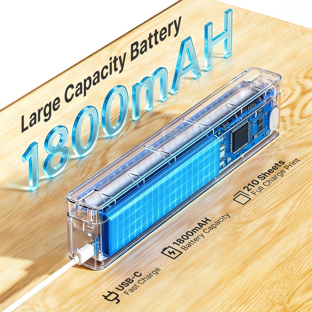 Impresora Térmica Inalámbrica A10A, Batería de 1800Mah, Impresora Móvil Compacta para Viajes, Oficina, Hogar, Incluye 10 Hojas de Papel Térmico. Compatible con Smartphones y Computadoras