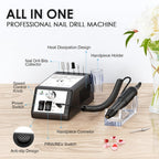 Máquina Portátil de Taladro Eléctrico para Uñas 20000 RPM, con 6 Brocas y Banda Lijadora, Para Gel, Manicura Pedicura Pulido Forma, Herramienta Acrílica Ideal en Casa o Salón