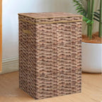 Cesta de lavandería grande de ratán estampado con espacio de almacenamiento, cesta de lavandería para el baño, cesta para toallas de hotel de cinco estrellas, cesta de lavandería, dimensiones 40 x 35 x 60 cm