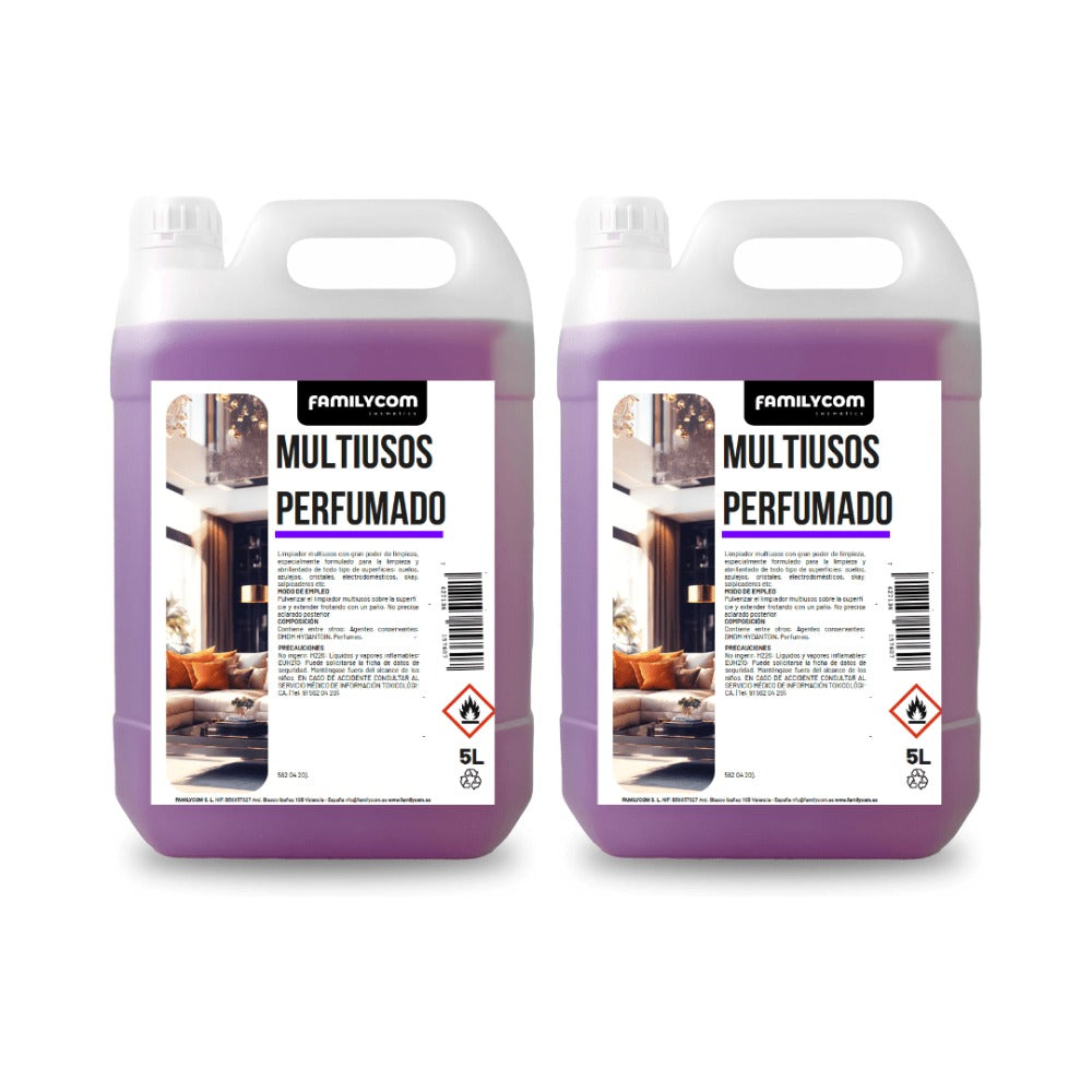Limpiador Multiusos Profesional con Pulverizador - 5L - Perfumado y Concentrado - Limpieza de Cristales, Cocina, Baño y todo tipo de Superficies