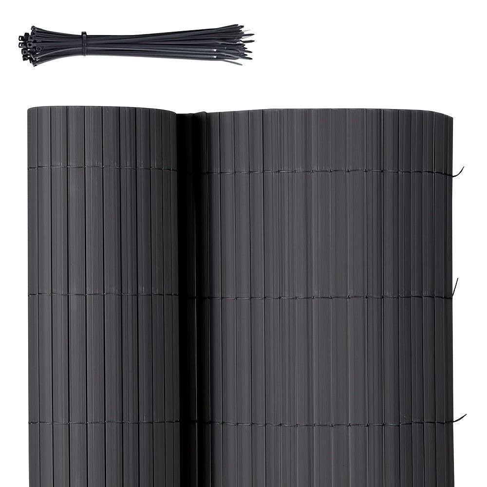 Sekey PVC Jardinera Reforzada, Pantalla de Privacidad Duradera para Balcón Terraza, Valla de Madera Plástica Resistente a la Intemperie con Bridas, Protección contra el Viento Exterior Resistente a los Rayos UV