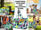 BAJACOM Bolso de Playa Extra Grande, Bolsas Tote con Cremallera, Bandolera Plegable Ligera para Mujeres, Compartimentos, Ideal para Viajes, Vacaciones y Gimnasio