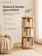 Librerías y estanterías | Torre de estantería giratoria 360°, diámetro grande de 46 cm × altura de 160 cm, librero giratorio de 3/4/5 niveles