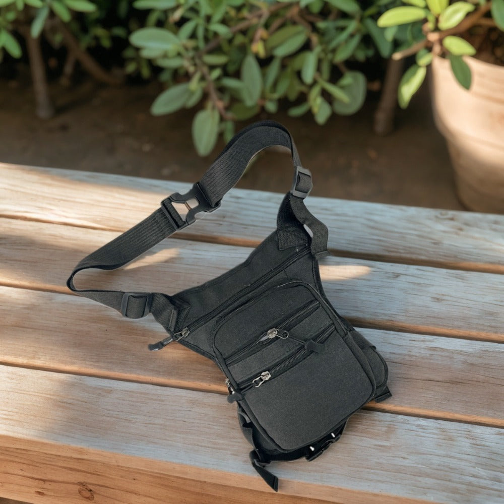 MEJORADA DL-45 Bolsa Multifunción para Pierna/Cintura - Uso Exterior, Senderismo y Deportes