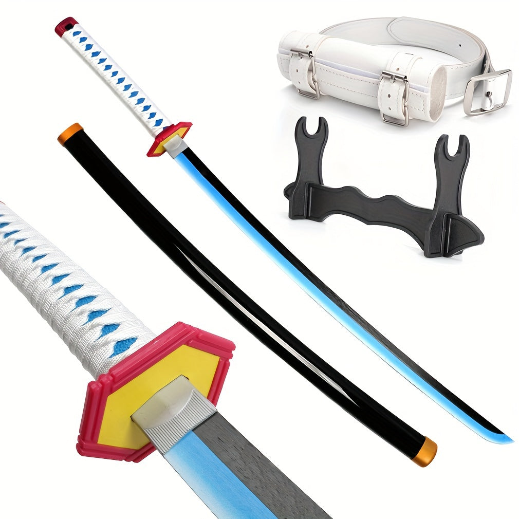 Espadas de samurái japonesas katana de 104.14 cm, múltiples estilos, hojas de madera no afiladas, con cinturones y fundas, regalo de Navidad, accesorios de cosplay para Halloween