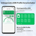 Tarjeta ESIM EIOTCLUB para Smartphones Android, Descargas Ilimitadas, Perfiles y Datos en 33 Países de la UE y Más de 200 Países Mundialmente (Tarjeta Física)