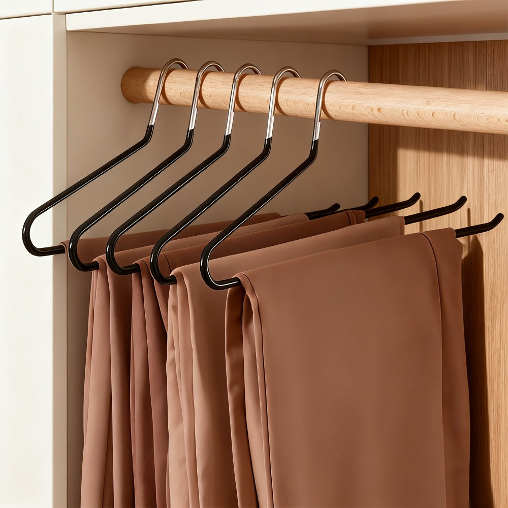 Perchas para ropa | 30 piezas de perchas para pantalones de metal dorado, perchas para pantalones de extremo abierto, almacenamiento de ropa