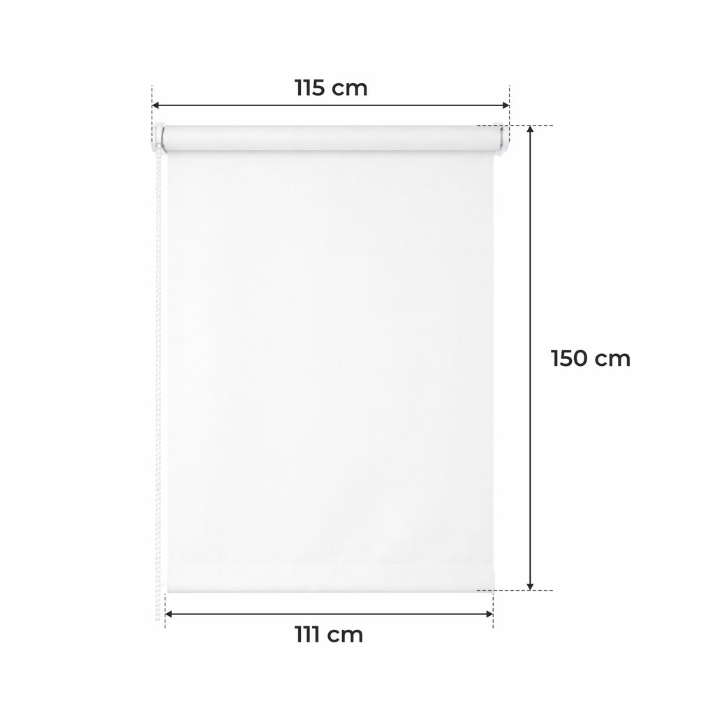 Persiana Enrollable para Ventana • BLANCA • 32 Tamaños • BOJANEK MINI ROLLER BLIND • Soportes Ajustables • Instalación sin Taladro en la Ventana • Persiana Enrollable con Mecanismo de Cadena • Cubierta de Ventana Protectora contra el Sol • Ideal para Saló