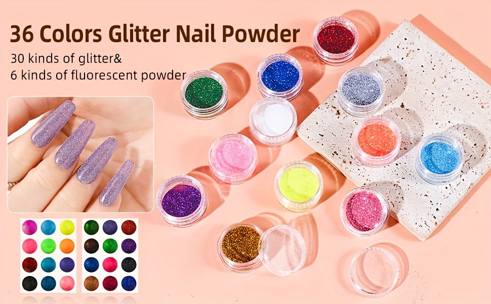 Kit de acrílico para principiantes con colores nude, transparente y rosa intensa, incluye herramientas para uñas, polvo de acrílico con glitter, líquido acrílico, lámpara LED y juego de taladro para extensión de uñas