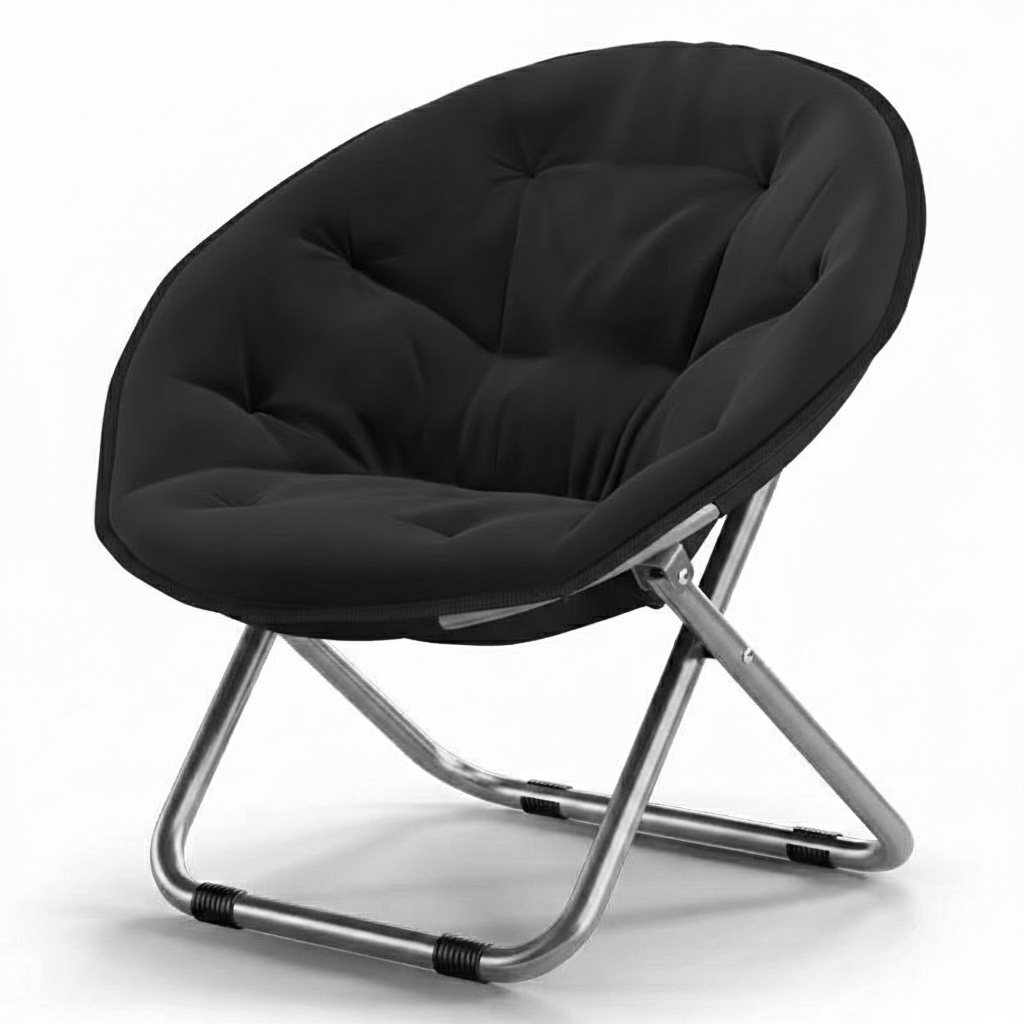 Silla de Luna Plegable y Sobredimensionada con Cojín Acolchado – Cómoda Sillón Redondo para Dormitorio, Residencia Universitaria, Salón o Balcón