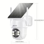 ANRAN Cámaras de Seguridad Inalámbricas 2K Solares para Exteriores, 2.4Ghz con Wifi, Visión Nocturna a Color, Comunicación de Audio Bidireccional, Compatibilidad con Alexa, Sensor de Movimiento PIR, para Vigilancia de Seguridad Doméstica Total
