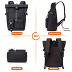 Mochila de Viaje Moderna de 20L/26L para Hombres, Mujeres, Estudiantes, Mochila Escolar Ligera con Tapa Enrollable, con Cremallera Antirrobo, Mochila Ligera para Senderismo, Viajes y Deportes al Aire Libre