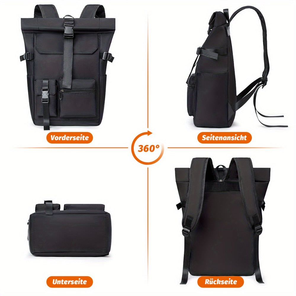 Mochila de Viaje Moderna de 20L/26L para Hombres, Mujeres, Estudiantes, Mochila Escolar Ligera con Tapa Enrollable, con Cremallera Antirrobo, Mochila Ligera para Senderismo, Viajes y Deportes al Aire Libre