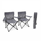 Pack de 2 Sillas de Camping Plegable, Silla Portátil Resistente para Exterior, Jardin, Playa, Terraza, Con Reposabrazos, Fácil Transporte 80x45x80cm