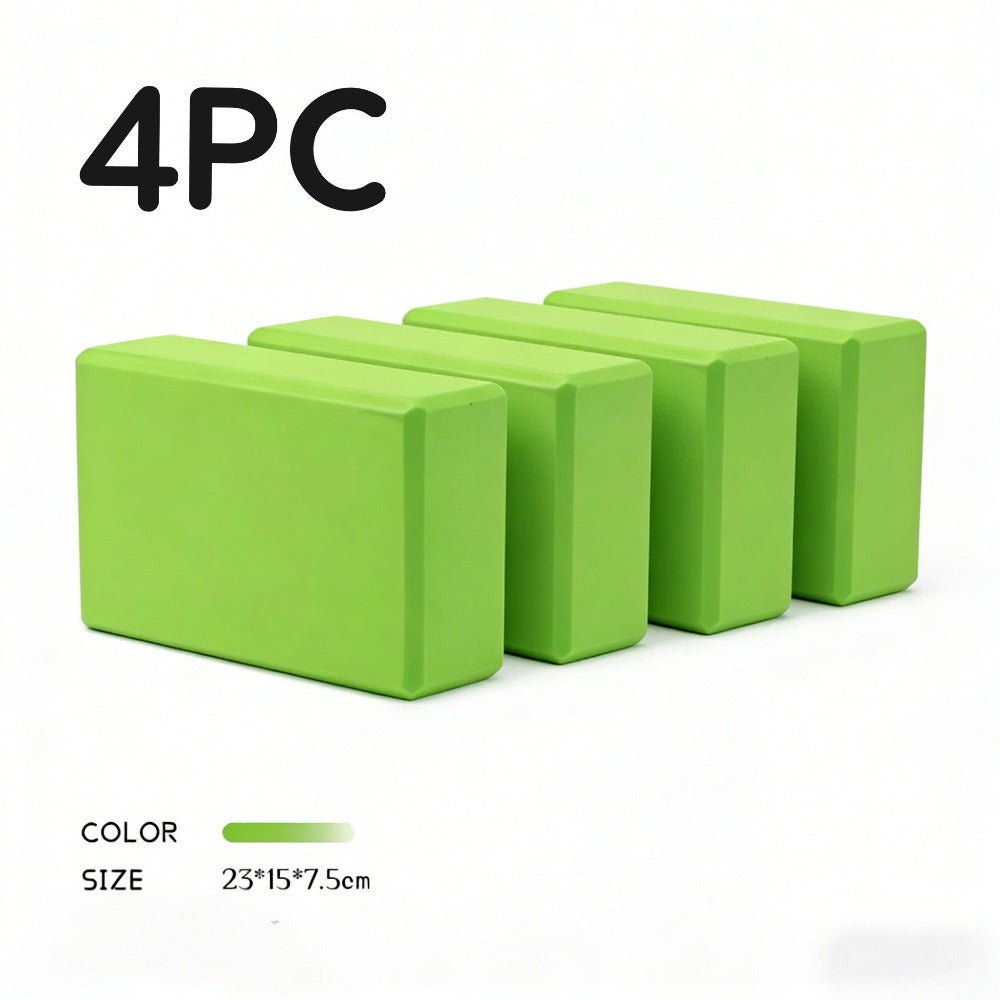 4pc - Bloque de yoga de alta densidad - ladrillo de soporte sólido de yoga negro / Rosa / verde / morado / negro, ladrillo de yoga universal para hombres y mujeres, ladrillo de yoga ligero de 500g, adecuado para fitness, baile, estiramiento, peso ligero,