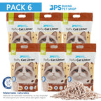 Arena de Tofu para Gatos 6L - Sin Polvo Fácil de Aglomerar y Controla Olores - y Segura para Gatitos - Pack de 6 Bolsas