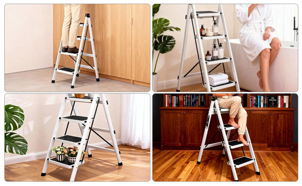 VORTEX Escalera plegable doméstica de acero aleado antideslizante